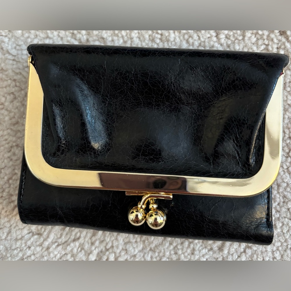Elegant Black Leather Wallet by HOBO